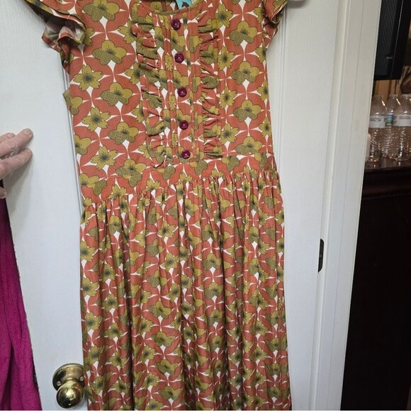 Matilda Jane Dresses & Skirts - Matilda Jane Women's Floral Dress Size Medium Rust, Olive, cream